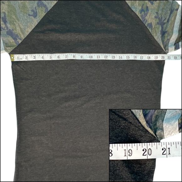 LAT Ladies Gameday Mashup Raglan Long Sleeve Tee Shirt Smoke Camo Size Large - Picture 9 of 10